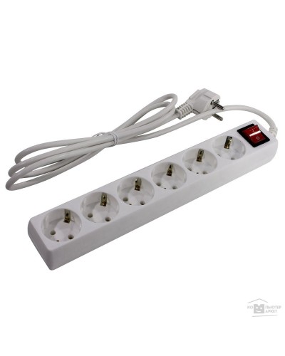 SP6W-250. Сетевой фильтр 6 розеток, 5м, белый. 5bites в Саранске