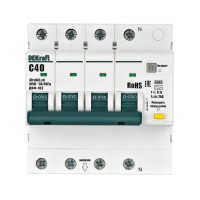 ДИФ-103 6кА NEW 3Р+N 40А 30мА AC (16405DEK). Автоматический выключатель дифференциального тока. DEKraft