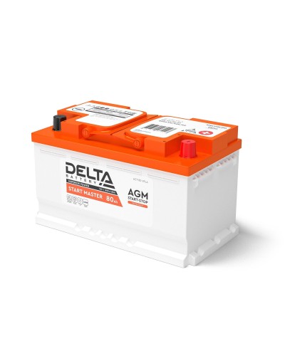 Delta START MASTER AGM 1280 (80 Ah). Аккумулятор автомобильный герметичный свинцово-кислотный. Delta в Саранске