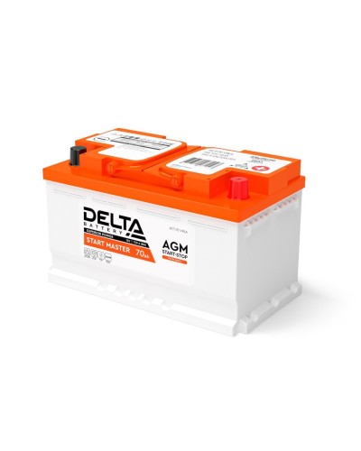 Delta START MASTER AGM 1270 (70 Ah). Аккумулятор автомобильный герметичный свинцово-кислотный. Delta в Саранске