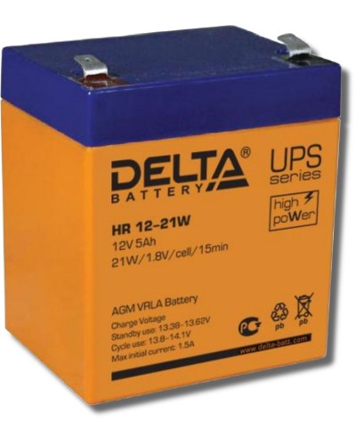 Delta HR 12-21 W. Аккумулятор герметичный свинцово-кислотный. Delta в Саранске