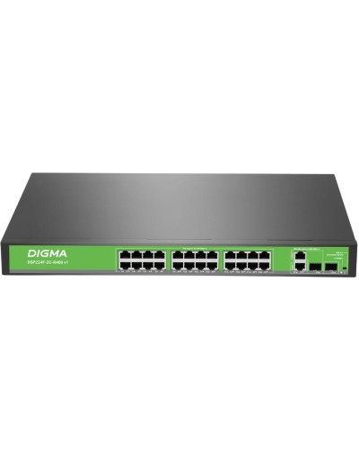 DSP224F-2C-R400 DSP224F-2C-R400 V1 (L2) 24х100Мбит/с 2хКомбо(1000BASE-T/SFP) 24PoE 24PoE+ 400W. Коммутатор с питанием по PoE. Digma в Саранске