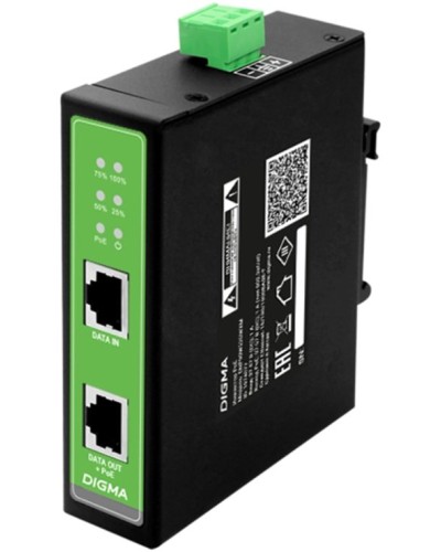 DNP30W48GDXM 10/100/1000BASE-T 30Вт 37-57В(DC). Инжектор PoE. Digma в Саранске