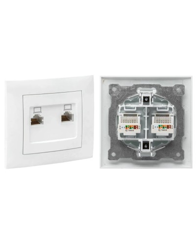 Валенсия розетка комп RJ-45 2-местная (EWK02-035-10). Розетка комп RJ-45 2-местная. EKF в Саранске