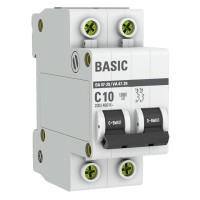 Автоматический выключатель 2P 10А (C) 4,5кА ВА 47-29 Basic (mcb4729-2-10C). Автоматический выключатель. EKF