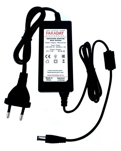 36W/12V/3A. Импульсный блок питания в пластиковом корпусе. FARADAY в Саранске