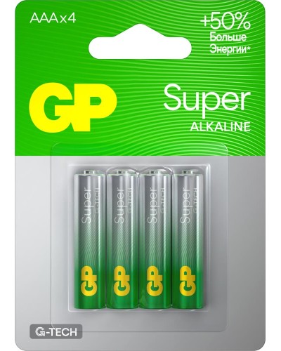 GP Super Alkaline 15A AA (GP 15AA21-2CRSBC4), упак. 4 шт. БЛИСТЕР. Алкалиновые батарейки. GP Batteries в Саранске