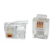 PLUG-6P4C-P-C2-100 (100 шт). Разъем RJ-12. Hyperline