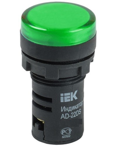 Лампа AD22DS (LED) матрица D22мм зеленый 12В AC/DC (BLS10-ADDS-012-K06). Светосигнальный индикатор. IEK в Саранске