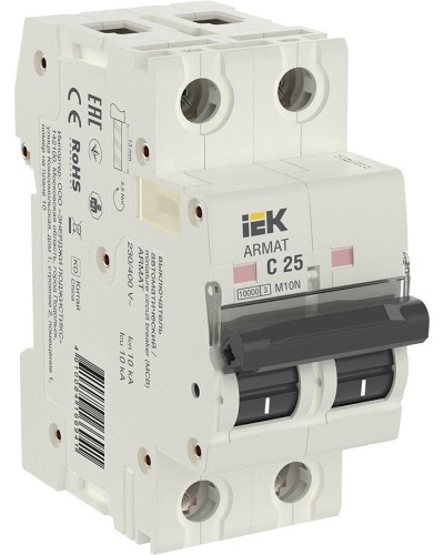M10N 2P C 25А 10кА ARMAT (AR-M10N-2-C025). Автоматический выключатель. IEK в Саранске