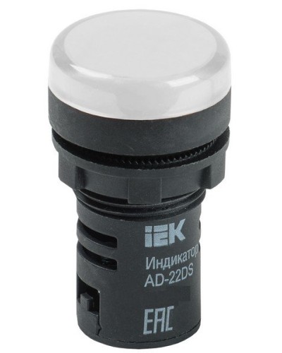 Лампа AD22DS (LED) матрица D22 мм 24В AC/DC белый (BLS10-ADDS-024-K01). Светосигнальный индикатор. IEK в Саранске