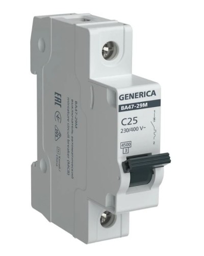 GENERICA ВА47-29М 1P C 25А 4,5кА (MVA21-1-025-C-G). Автоматический выключатель. IEK в Саранске