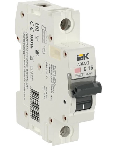 M06N 1P C 16А 6кА ARMAT (AR-M06N-1-C016). Автоматический выключатель. IEK в Саранске
