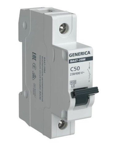 GENERICA ВА47-29М 1P C 50А 4,5кА (MVA21-1-050-C-G). Автоматический выключатель. IEK в Саранске