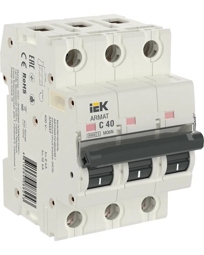 M06N 3P C 40А 6кА ARMAT (AR-M06N-3-C040). Автоматический выключатель. IEK в Саранске