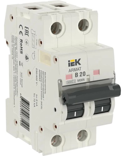 M06N 2P B 20А 6кА ARMAT (AR-M06N-2-B020). Автоматический выключатель. IEK в Саранске