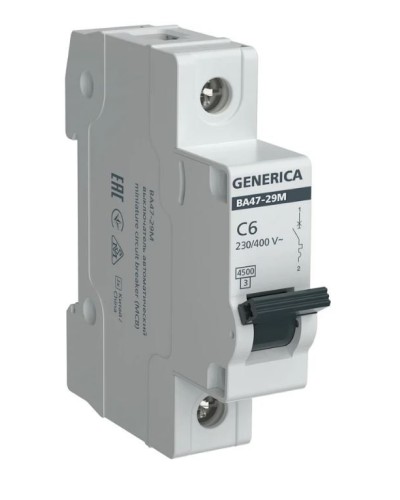 GENERICA ВА47-29М 1P C 6А 4,5кА (MVA21-1-006-C-G). Автоматический выключатель. IEK в Саранске