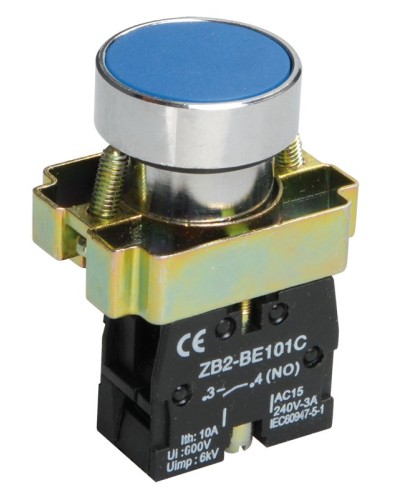 Кнопка LAY5-BA61 без подсветки синяя 1з (BBT60-BA-K07). Кнопка без подсветки. IEK в Саранске