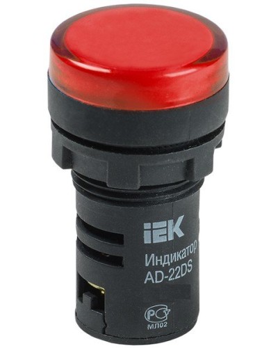 Лампа AD22DS (LED) матрица D22мм красный 12В AC/DC (BLS10-ADDS-012-K04). Светосигнальный индикатор. IEK в Саранске