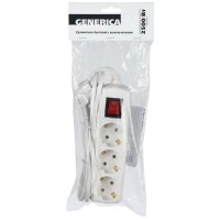 У03В 3места, 1,5м GENERICA (WYP10-10-03-D15-ZK-G). Удлинитель 3 места 2P+PE, 3х1 кв.мм, 10А, 250В. IEK