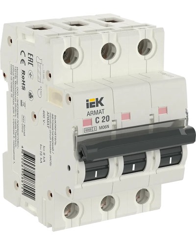 M06N 3P C 20А 6кА ARMAT (AR-M06N-3-C020). Автоматический выключатель. IEK в Саранске