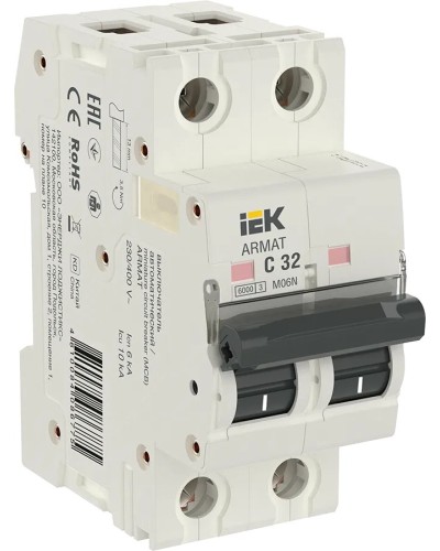 M06N 2P C 32А 6кА ARMAT (AR-M06N-2-C032). Автоматический выключатель. IEK в Саранске
