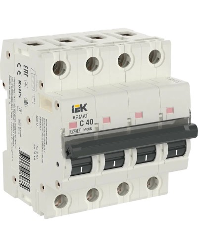 M06N 4P C 40А 6кА ARMAT (AR-M06N-4-C040). Автоматический выключатель. IEK в Саранске