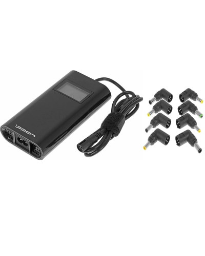 Блок питания Ippon D90U автоматический 90W 15V-19.5V 8-connectors 4.5A 1xUSB 2.1A, LCD индикатор (654527). Блок питания. Ippon в Саранске