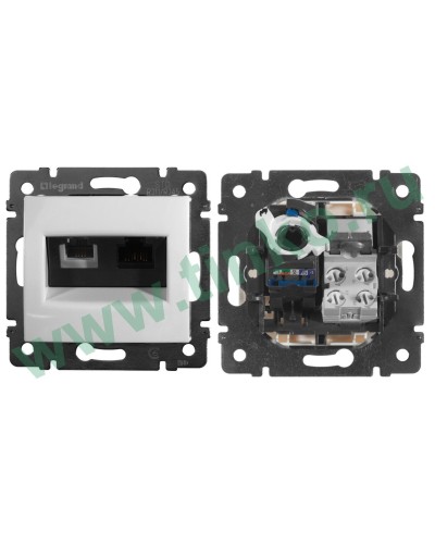 Розетка Valena 2xRJ11+RJ45 Cat.6, белый (770080). Розетка. LegranD в Саранске