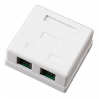Розетка комбинированная внешняя, UTP RJ-45(8P8C) + RJ-11(6P-4C) REXANT (03-0120): Розетка RJ-45