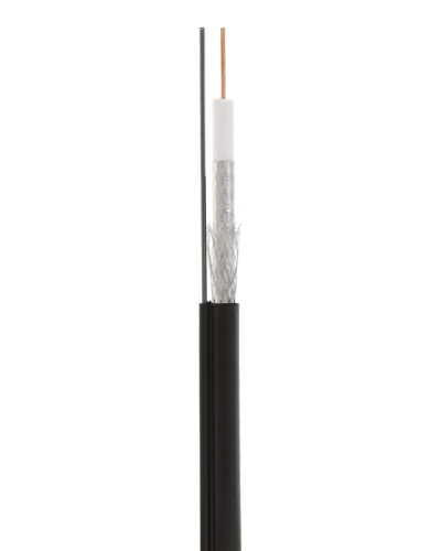 RG-11U, 75 Ом, CCS/Al/Al 83% + ТРОС*1 (бухта 305 м), черный OUTDOOR (01-3021). Кабель коаксиальный радиочастотный. Rexant в Саранске