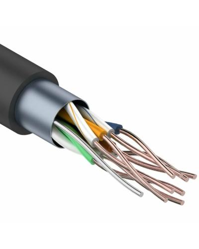F/UTP, CAT 5e, PE, 4PR, 24AWG, OUTDOOR, SOLID, черный, 305м REXANT (01-0146-1). Кабель «витая пара» (LAN) для структурированных систем связи. Rexant в Саранске