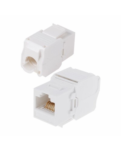 Модуль Keystone Jack RJ-45(8P8C) UTP, CAT 6, тип 180 градусов, самозажимной, белый REXANT (05-1052): Модуль Keystone Jack в Саранске