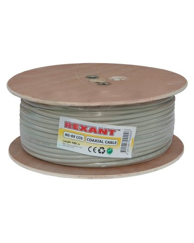 RG-8X, 50 Ом, CCS/Al/A, 75% (01-2021). Кабель коаксиальный радиочастотный. Rexant в Саранске