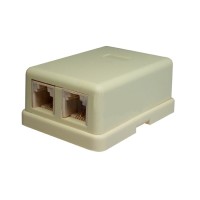 Розетка настенная RJ-11, 6P4C, 2 порта (10-0306): Телефонная розетка