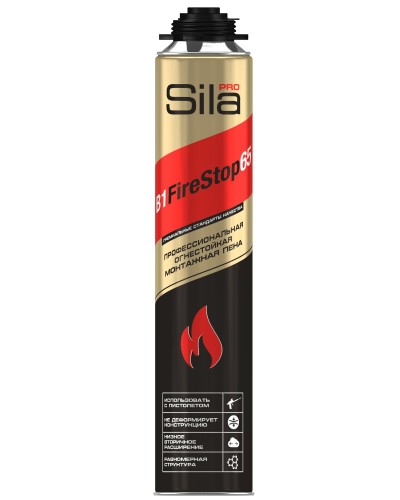 Пена огнестойкая Sila Pro B1 Firestop 65, 850 мл: Пена монтажная профессиональная в Саранске