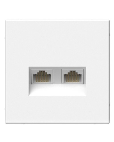 ArtGallery розетка двойная RJ45, кат. 6Е, скрытой установки, механизм, белый (GAL000188). Розетка компьютерная. Systeme Electric в Саранске
