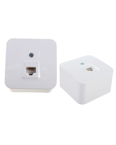BLANCA розетка RJ45 1-местная, кат. 5Е, открытой установки, белый (BLNIA045001). Розетка компьютерная с изолированной пластиной. Systeme Electric в Саранске