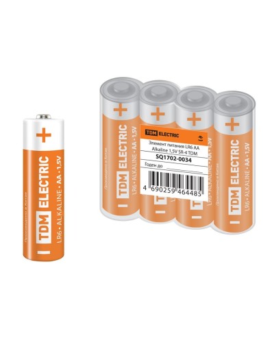 LR6 AA Alkaline 1,5V SR-4 TDM (SQ1702-0034). Элемент питания. TDM ЕLECTRIC в Саранске