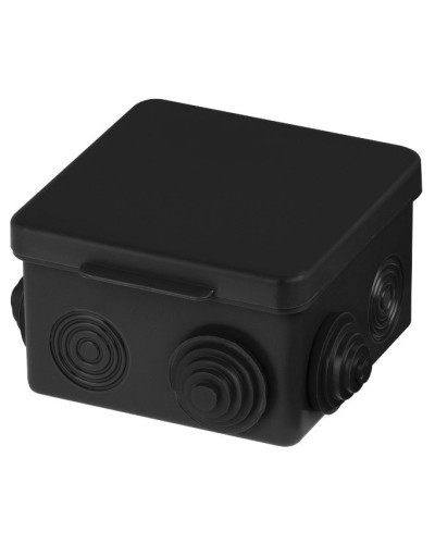 Распаячная коробка ОП 80х80х50мм, крышка, IP54, 7вх., черная TDM (SQ1401-0912). Распаячная коробка ОП. TDM ЕLECTRIC в Саранске