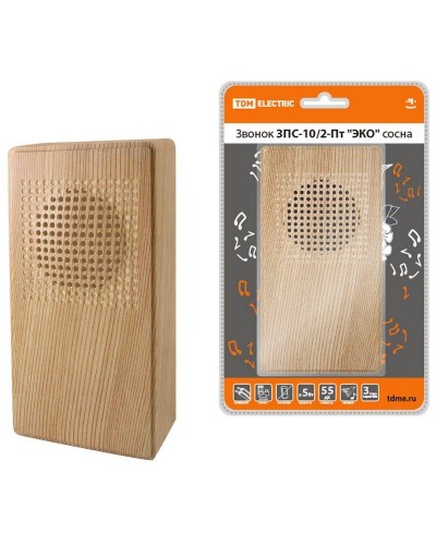 ЗПС-10/2-Пт ЭКО сосна, птичка, без кнопки, AC 230V (SQ1901-0026). Звонок проводной. TDM ЕLECTRIC в Саранске