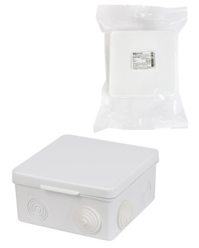 Коробка ОП 100х100х55мм, крышка, IP54, 8вх., белая (SQ1401-0923). Распаячная коробка. TDM ЕLECTRIC в Саранске