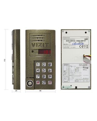 БВД-SM101TCPL. Вызывная панель цветная. VIZIT в Саранске