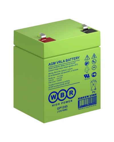 WBR GP1245 (12V16W). Аккумулятор герметичный свинцово-кислотный. WBR в Саранске