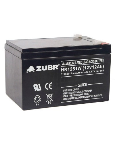 ZUBR HR 1251W (12V, 12Ah). Аккумулятор герметичный свинцово-кислотный. ZUBR в Саранске