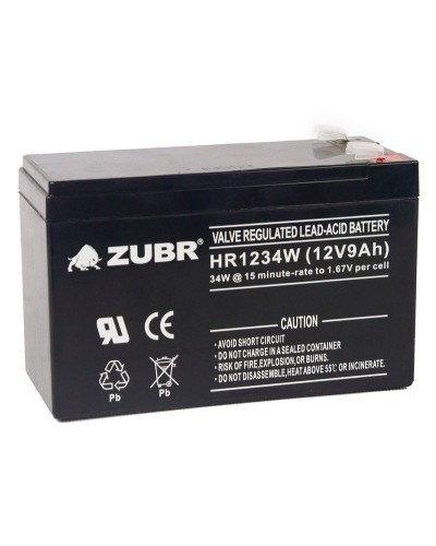 ZUBR HR 1234W (12V, 9Ah). Аккумулятор герметичный свинцово-кислотный. ZUBR в Саранске