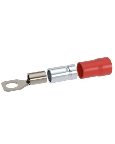 Наконечник НКИ 0,25-1,5 М6 (D6,4мм) с отверстием под винт (100 шт) (2A6P-DS-PVC). Наконечник с отверстием под винт и изолированным фланцем ПВХ, двойная гильза. ДКС в Саранске