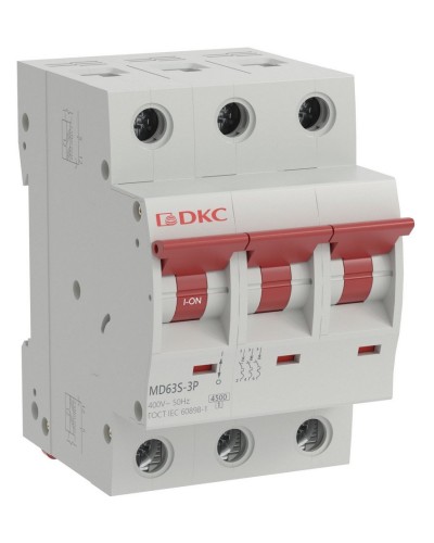 YON max MD63S 3P 25А 4,5кА C (MD63S-3PC25). Автоматический выключатель. ДКС в Саранске
