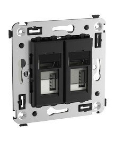 Розетка USB в стену Avanti черный квадрат (4402543). Розетка USB. ДКС в Саранске