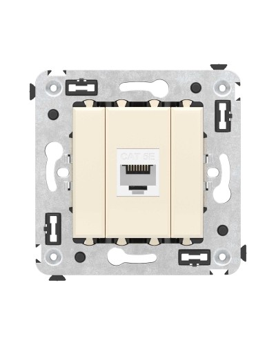Розетка RJ-45 в стену, кат.5E, Avanti, одинарная, ванильная дымка (4405663). Розетка компьютерная. ДКС в Саранске